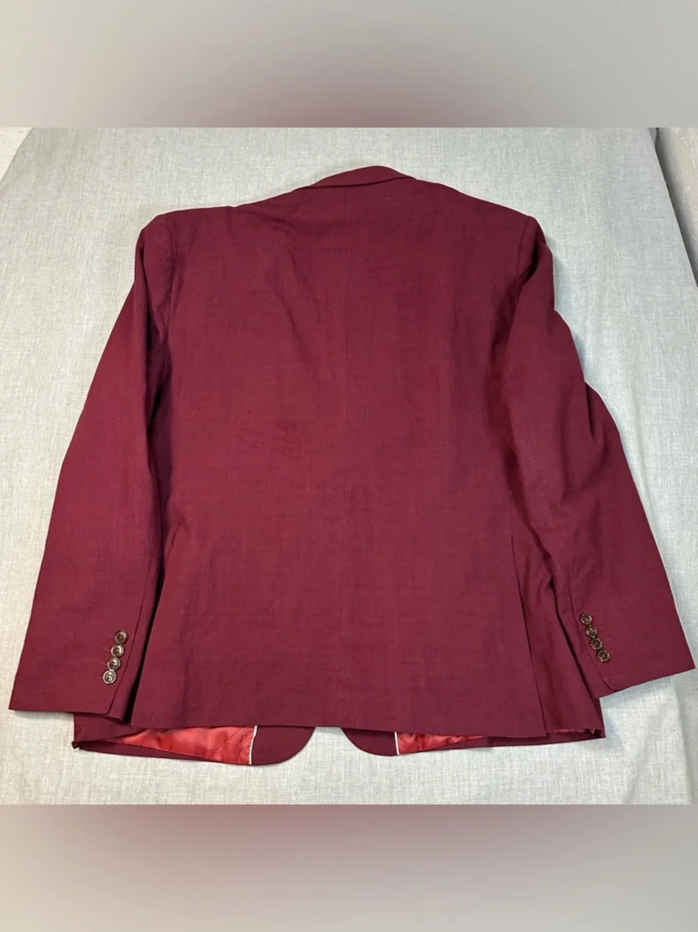 Source Unknown Men's Burdundy Two-Piece Suit Jacket & Vest - Picture 3 of 11
